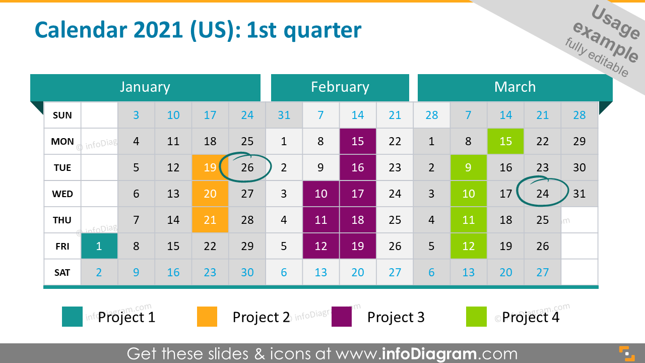 Calendar Template Power Point from www.infodiagram.com