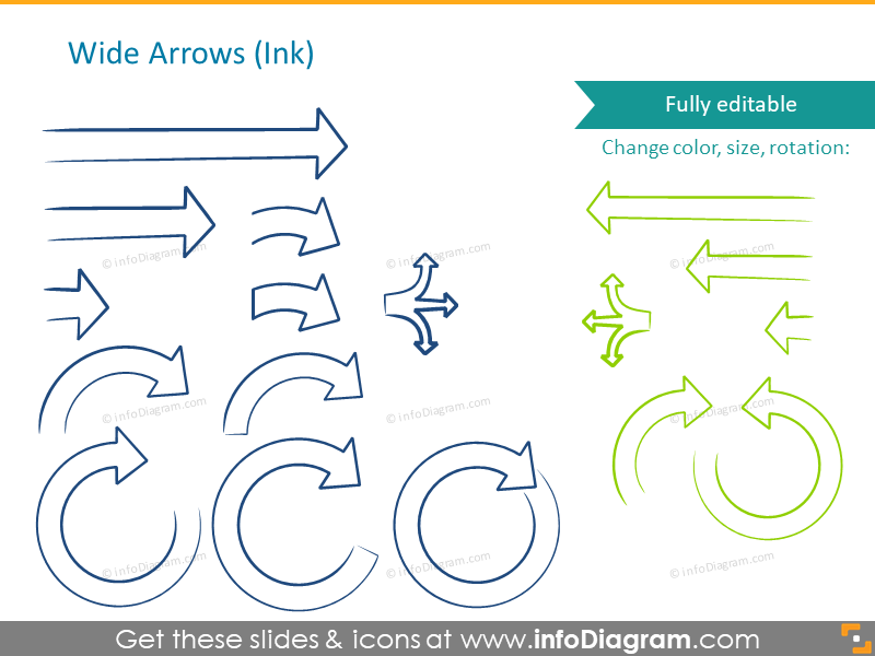 Extensive 251 Editable Hand-drawn Arrows Icon Set for ...