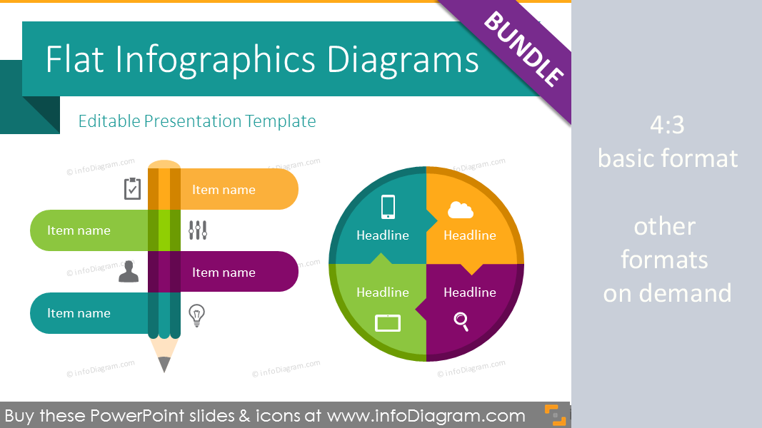 210 Modern Flat Infographic Powerpoint Templates Ppt